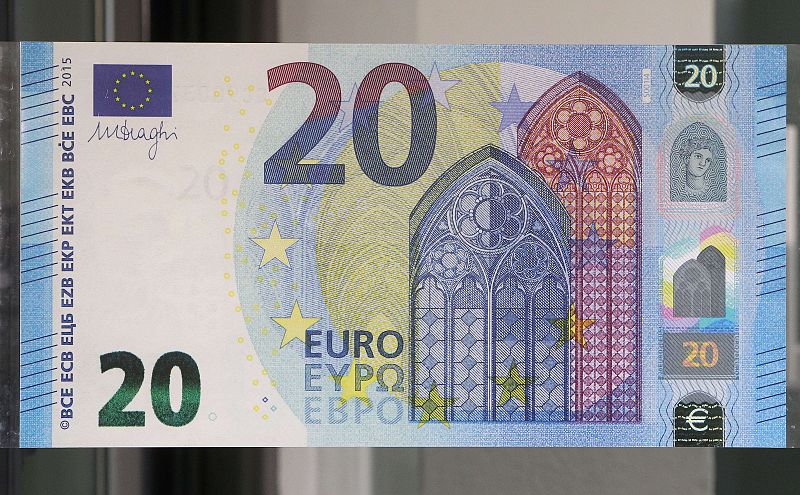 Imagen del anverso del nuevo billete de 20 euros