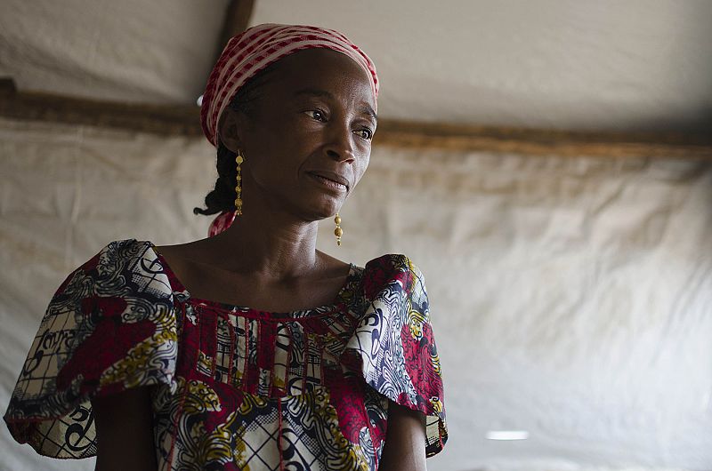 Maryam, también desplazada, era peluquera en Bangui