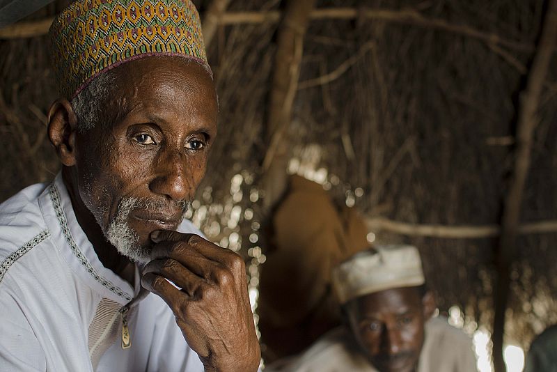 Veli Ahmadou, refugiado de  de 71 años, en el campo de Moyen Sido