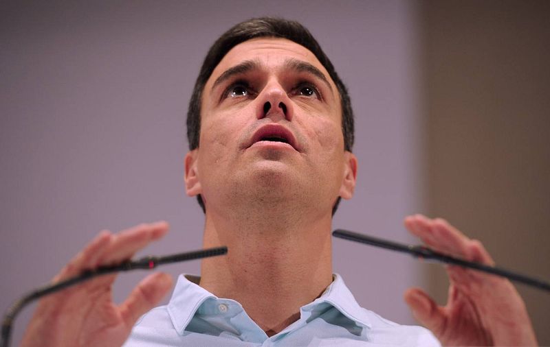 El líder socialista, Pedro Sánchez, durante un mitin en Sevilla.