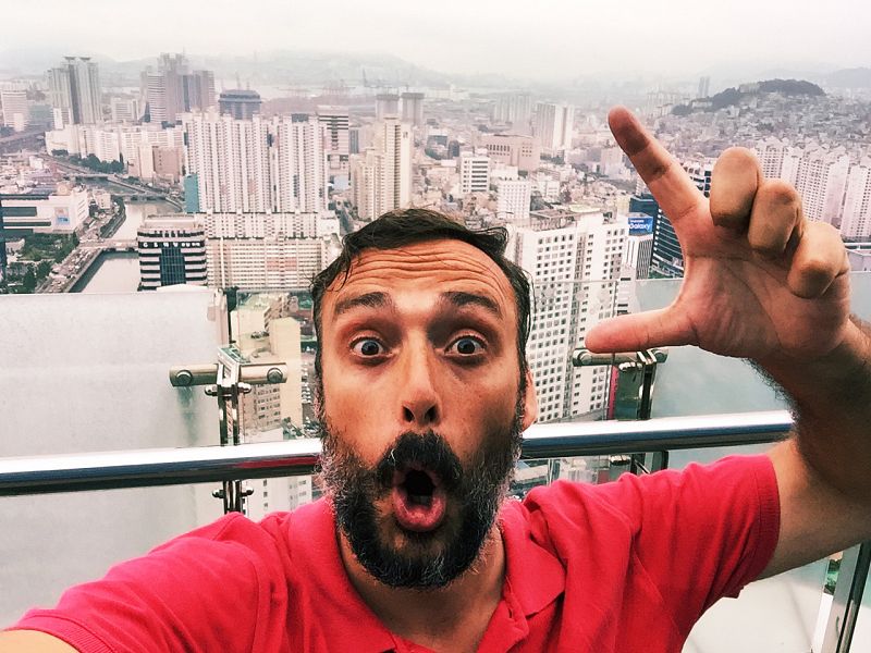 Antonio, selfie en Busan