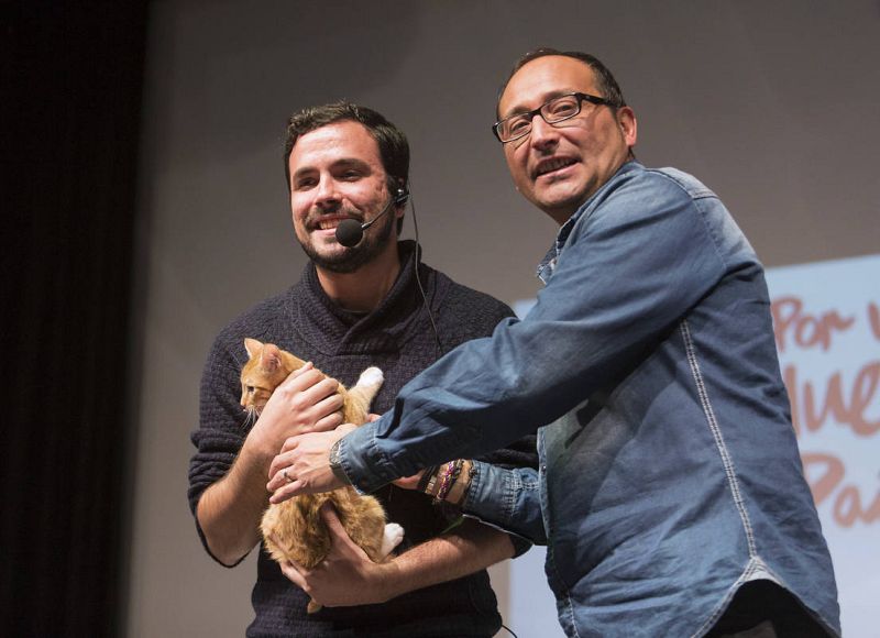 Alberto Garzón, candidato de IU-Unidad Popular en un mitin en Valladolid