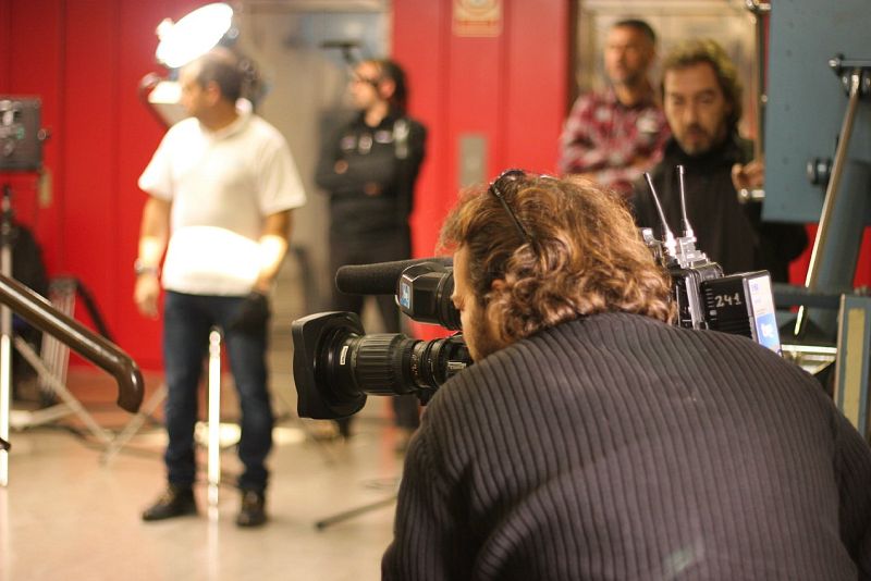 Iluminación e imagen preparando el nuevo set.