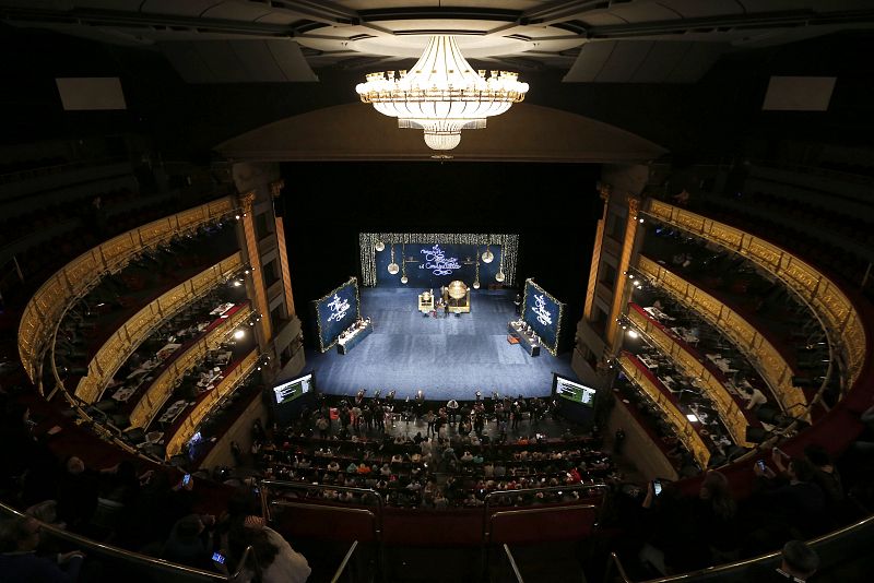 Vista del Teatro Real momentos antes del sorteo de Lotería de Navidad 2015