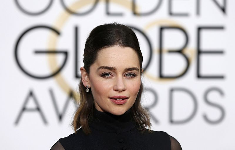 Emilia Clarke arrives at the 73rd Golden Globe Awards in Beverly Hills