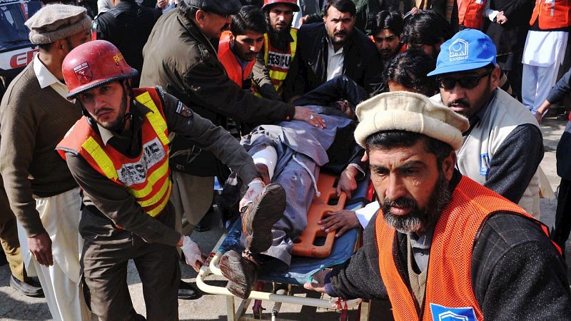 El ataque contra la universidad ha hecho recordar el que costó la vida a más de 120 alumnos en una escuela de Peshawar. AFP PHOTO /Hasham AHMED