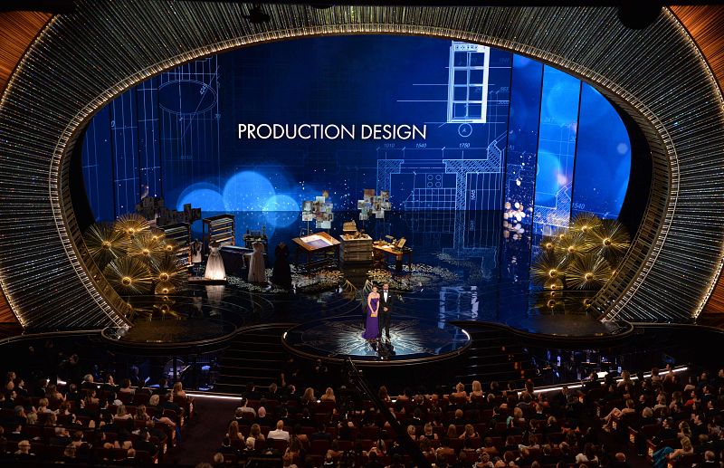 Tina Fey y Steve Carrell en la presentación en la ceremonia de los Oscar.
