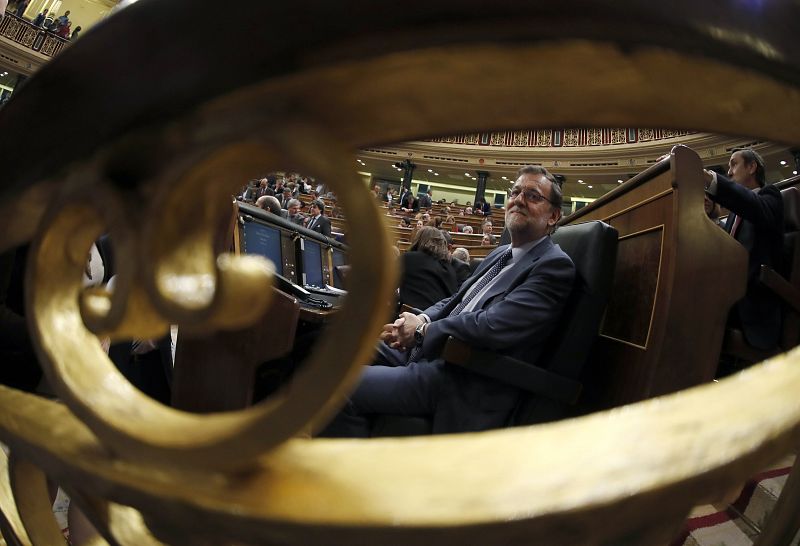 El presidente del Gobierno en funciones, Mariano Rajoy, en su escaño.