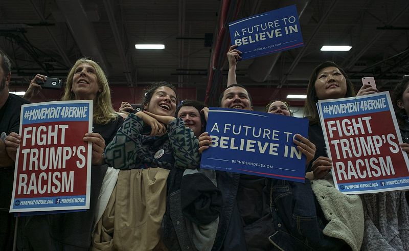 Bernie Sanders, haciendo campaña en Milton