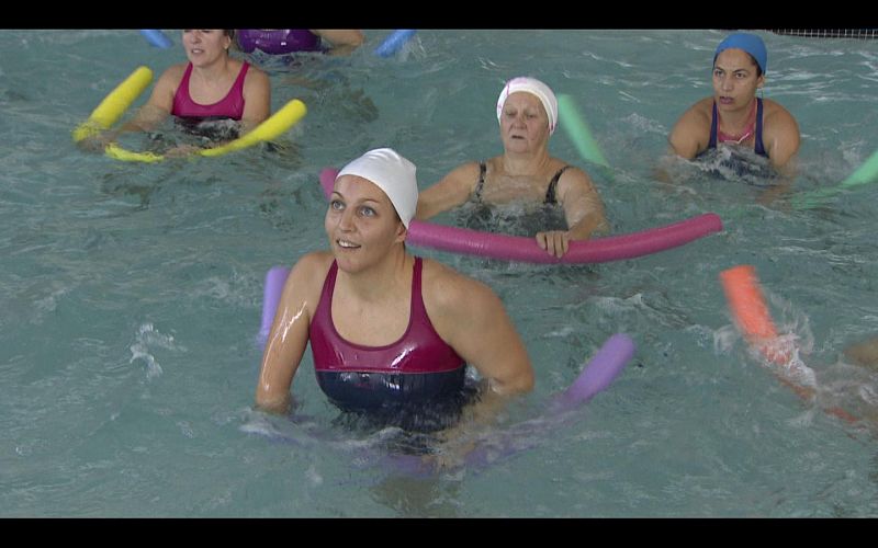 Ana Isabel en su clase de aquagym