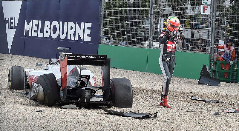 El Hass de Esteban Gutiérrez apenas quedó dañado, en comparación con el de Alonso.