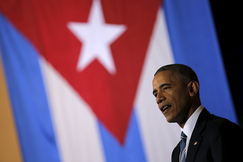 U.S. President Barack Obama speaks as he attends a meeting with entrepreneurs as part of his three-day visit to Cuba, in Havana