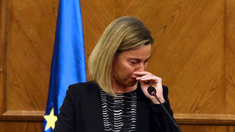 Reacción de Federica Mogherini al conocer la noticia de los atentados en Bruselas