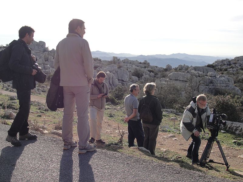 Con Dimas y Dodes, investigadores de la Universidad de La Laguna en la sierra de El Torcal