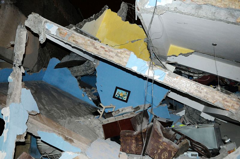 Uno de los edificios destruidos por el terremoto en Guayaquil