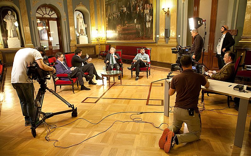 Rodaje debate a cuatro en el Senado