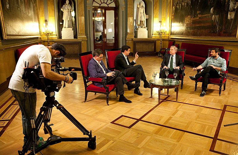 Rodaje debate a cuatro en el Senado