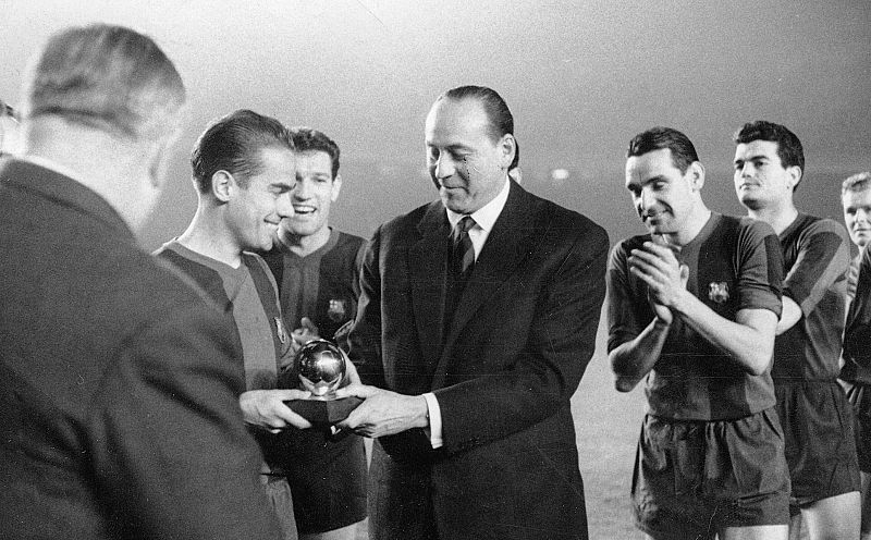 El gallego Luis Suárez fue la estrella del Barça campeón del 1961.