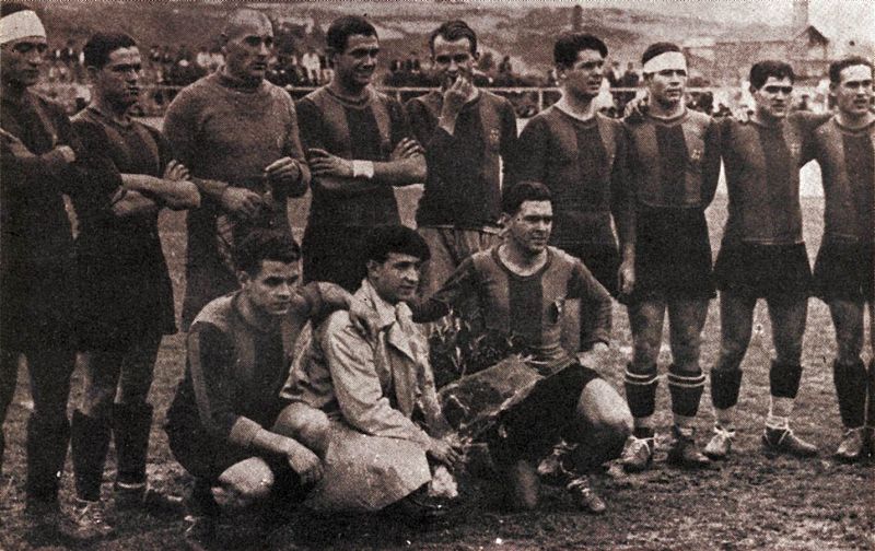 Plantilla culé de 1929 que se adjudicó la primera Liga.