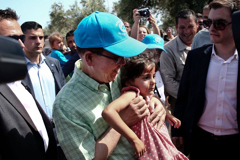 El secretario general de la ONU ha visitado el campo de refugiados de Kara Tepe en la isla griega de Lesbos