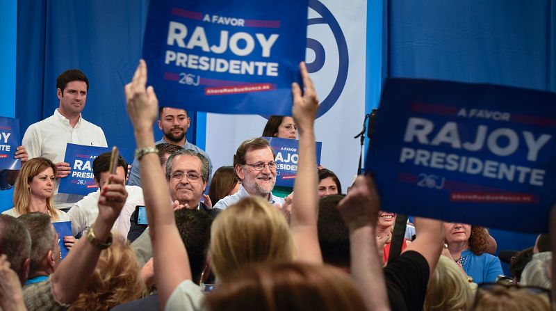 Carteles de "Rajoy presidente" al estilo americano