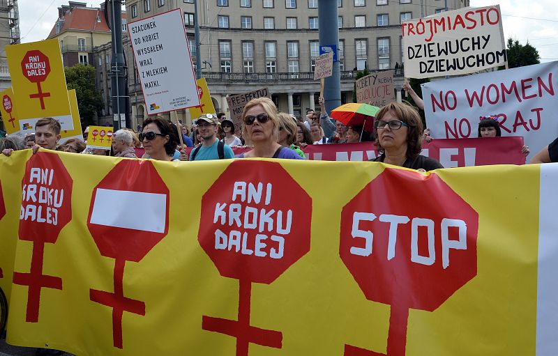 Protestas a favor del aborto libre en Barsovia