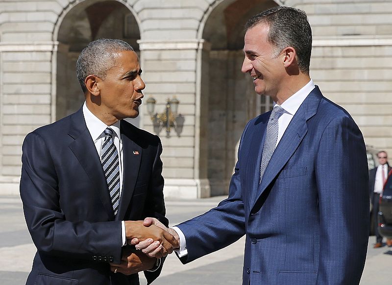 Felipe VI recibe a Obama en el Palacio Real