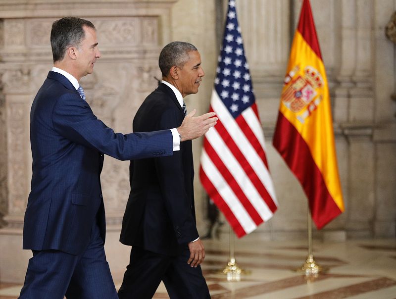 Felipe VI recibe a Obama en el Palacio Real