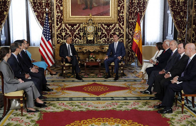 Felipe VI recibe a Obama en el Palacio Real