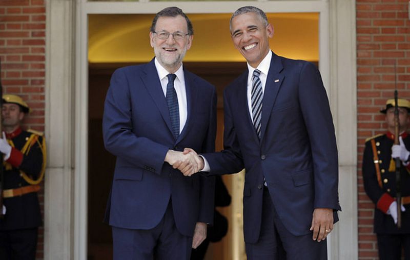 Rajoy recibe a Obama en Moncloa