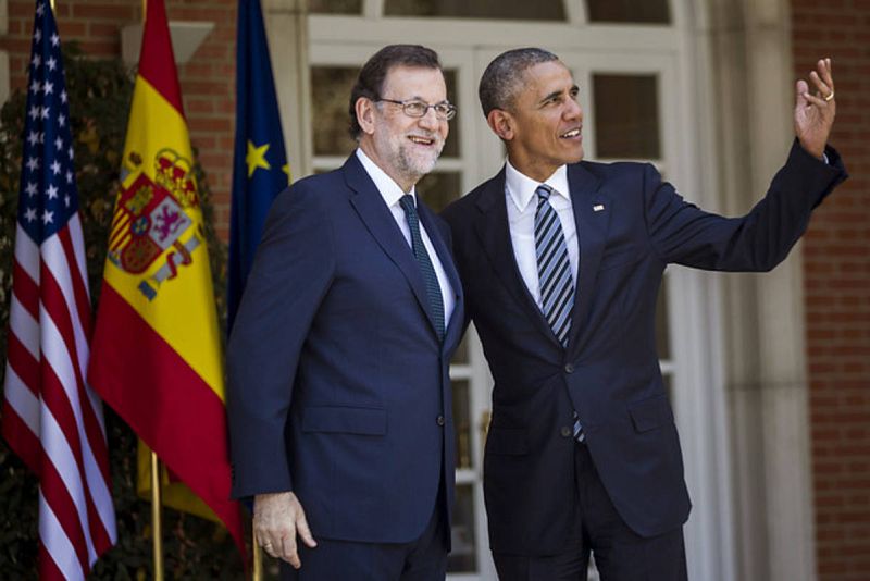 Rajoy recibe a Obama en Moncloa