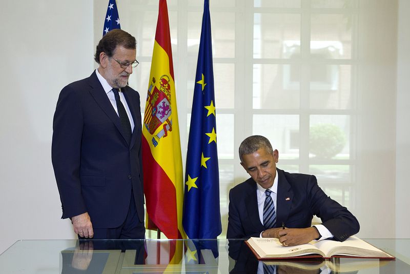 Rajoy recibe a Obama en el Palacio de la Moncloa