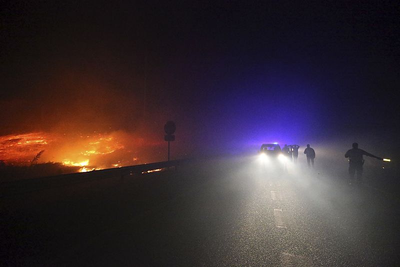 Vista de la autopista AP9 a su paso por la localidad de Calda de Reis, en Pontevedra