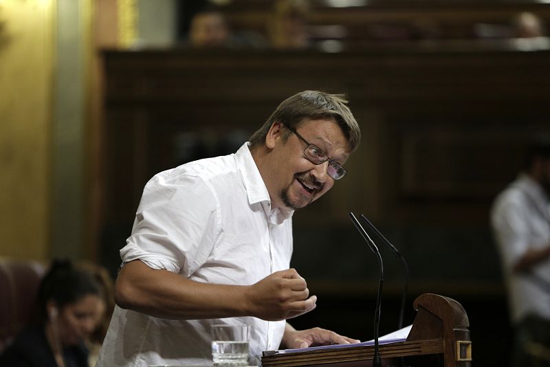Xavier Domènech, de En Comú Podem, en la segunda sesión del debate de investidura.
