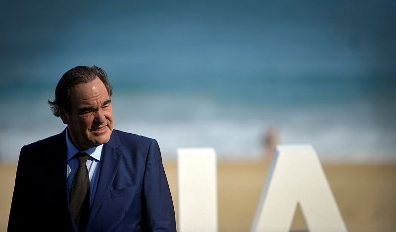 Director Oliver Stone takes part in a photocall to promote the feature film Snowden at the San Sebastian Film Festival