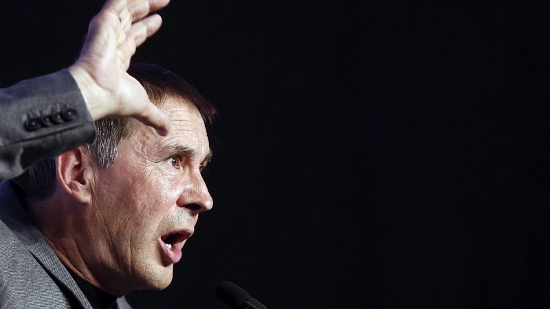 El lder abertzalte, Arnaldo Otegi, durante el acto de cierre de campaa de EH Bildu