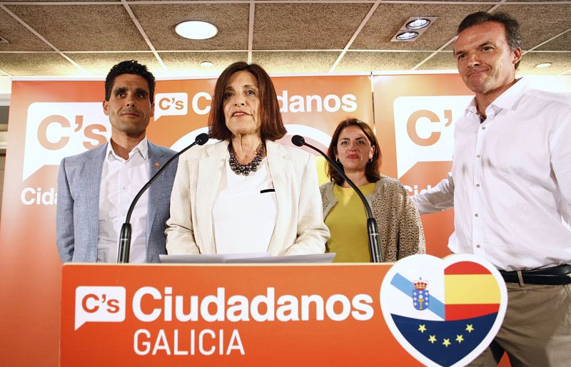 La candidata de Ciudadanos a la Presidencia de la Xunta, Cristina Losada, comparece en A Coruña tras conocerse los resultados de las elecciones gallegas, en las que no han conseguido representación