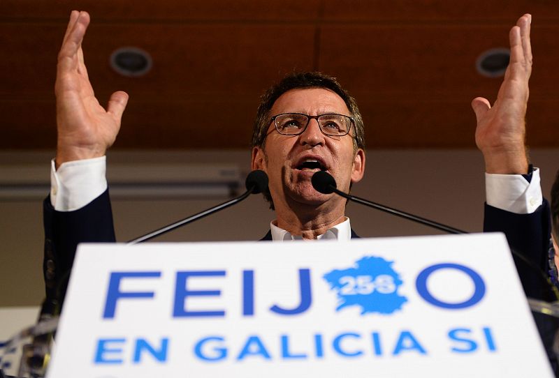 El presidente de la Xunta y candidato a la reelección, Alberto Nuñez Feijóo, valora el resutlado de las elecciones autonómicas