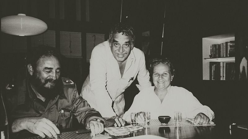 Carmen Balcells, junto a Fidel Castro y Gabriel García Márquez