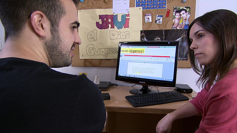 Javier en clase de inglés