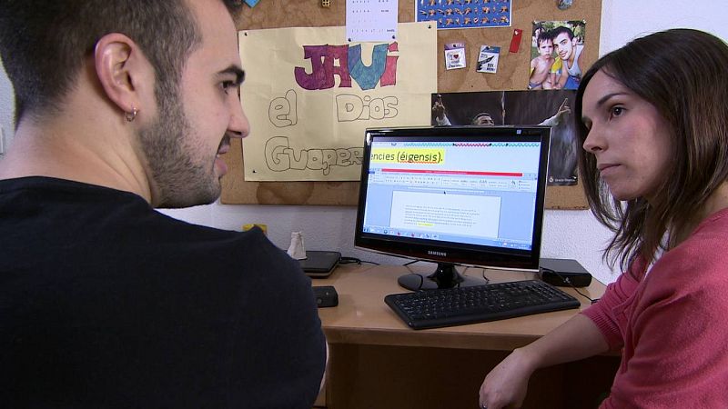 Javier en clase de inglés