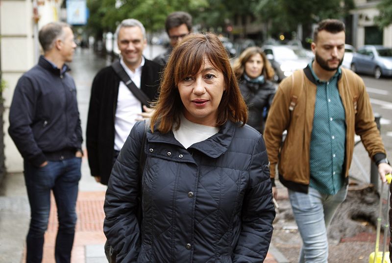 La líder del PSOE en Baleares y presidenta autonómica, Francina Armengol, a su llegada a Ferraz