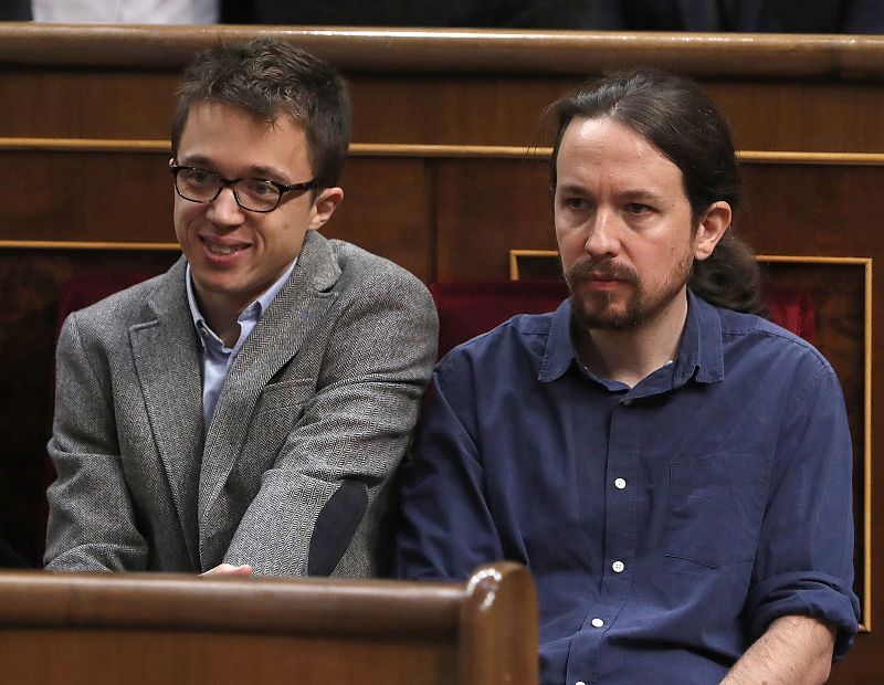 Los diputados de Unidos Podemos Íñigo Errejón y Pablo Iglesias