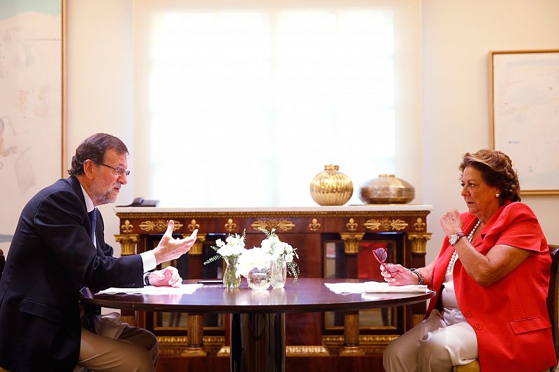 Barberá con Rajoy en el Palacio de la Moncloa en 2014