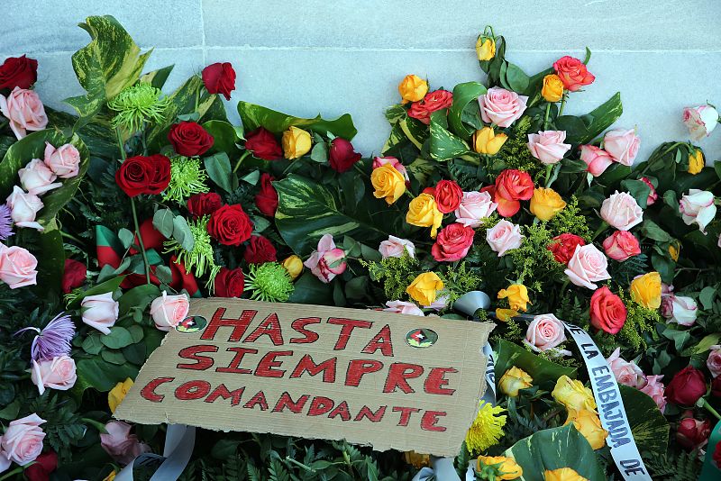 Flores para el líder cubano