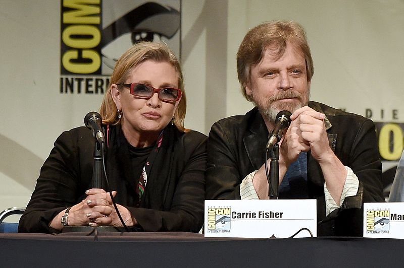 Carrie Fisher con Mark Hamill