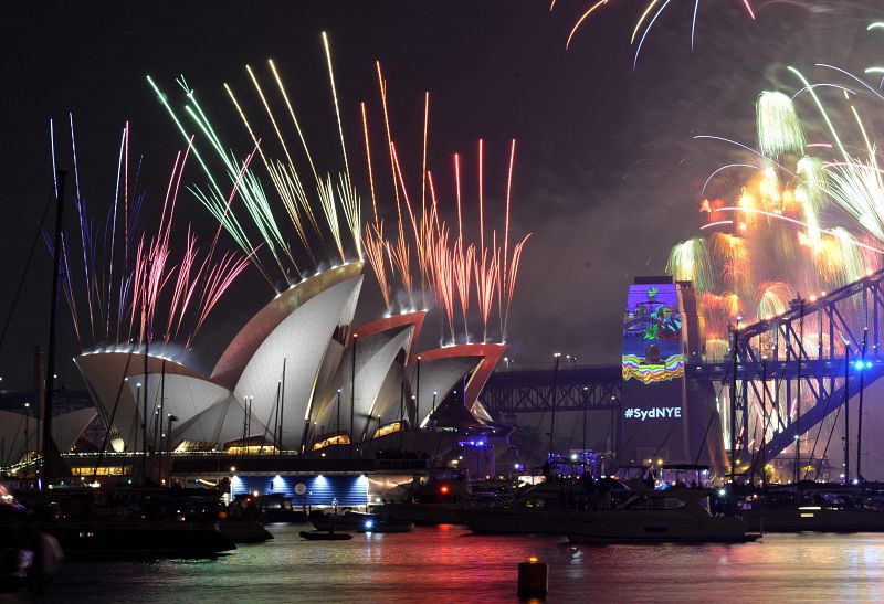 Fuegos artificiales en Sídney, Australia