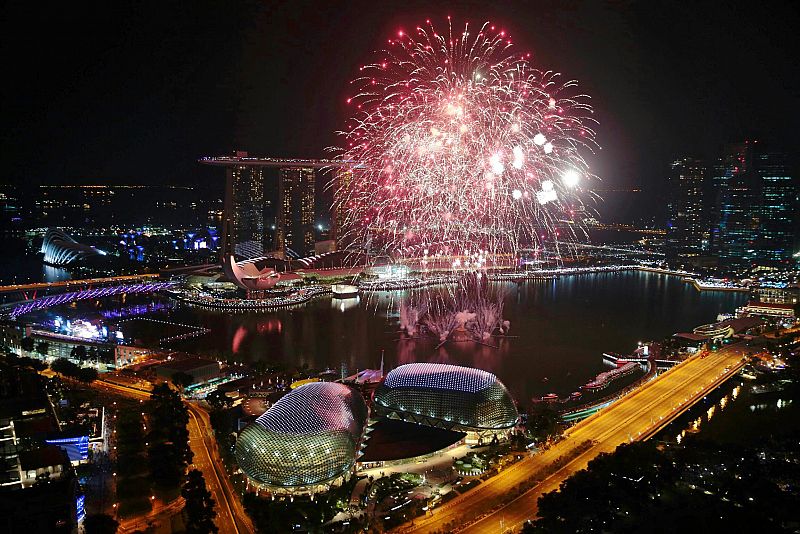 Llegada del 2017 en Singapur