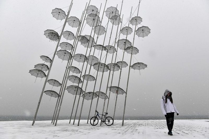 Arte helado en Tesalónica, Grecia