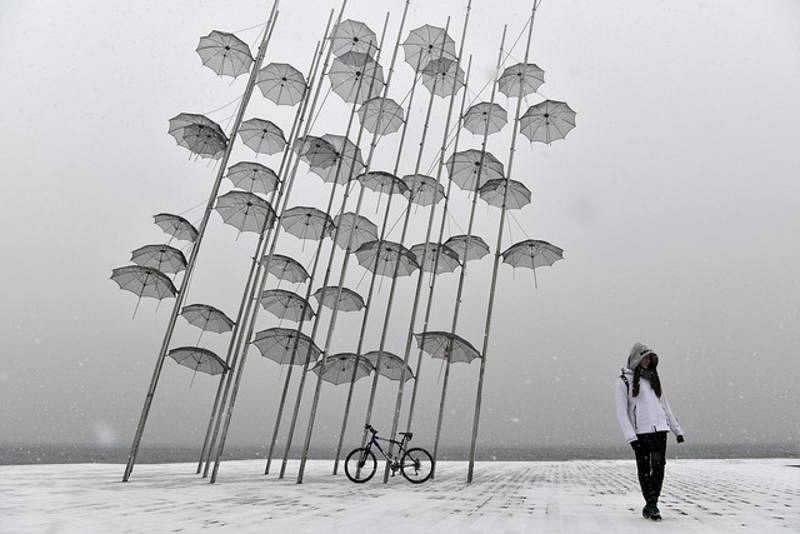 Arte helado en Tesalónica, Grecia